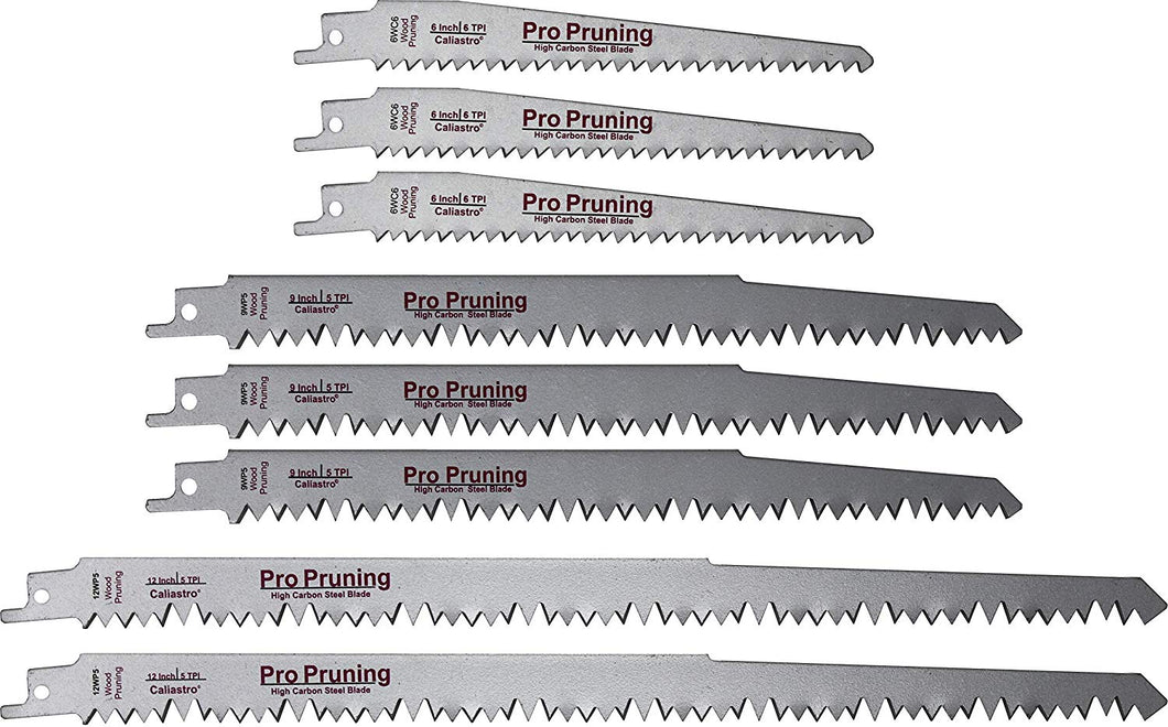 6 inch, 9 inch, 12 inch Wood Pruning and Cutting Reciprocating Saw Blades for Reciprocating Sawzall Saws - 8 Piece